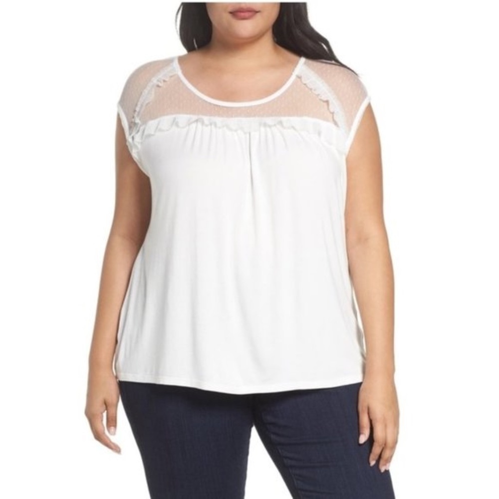 Sejour Illusion Yoke Tee (Plus Size)